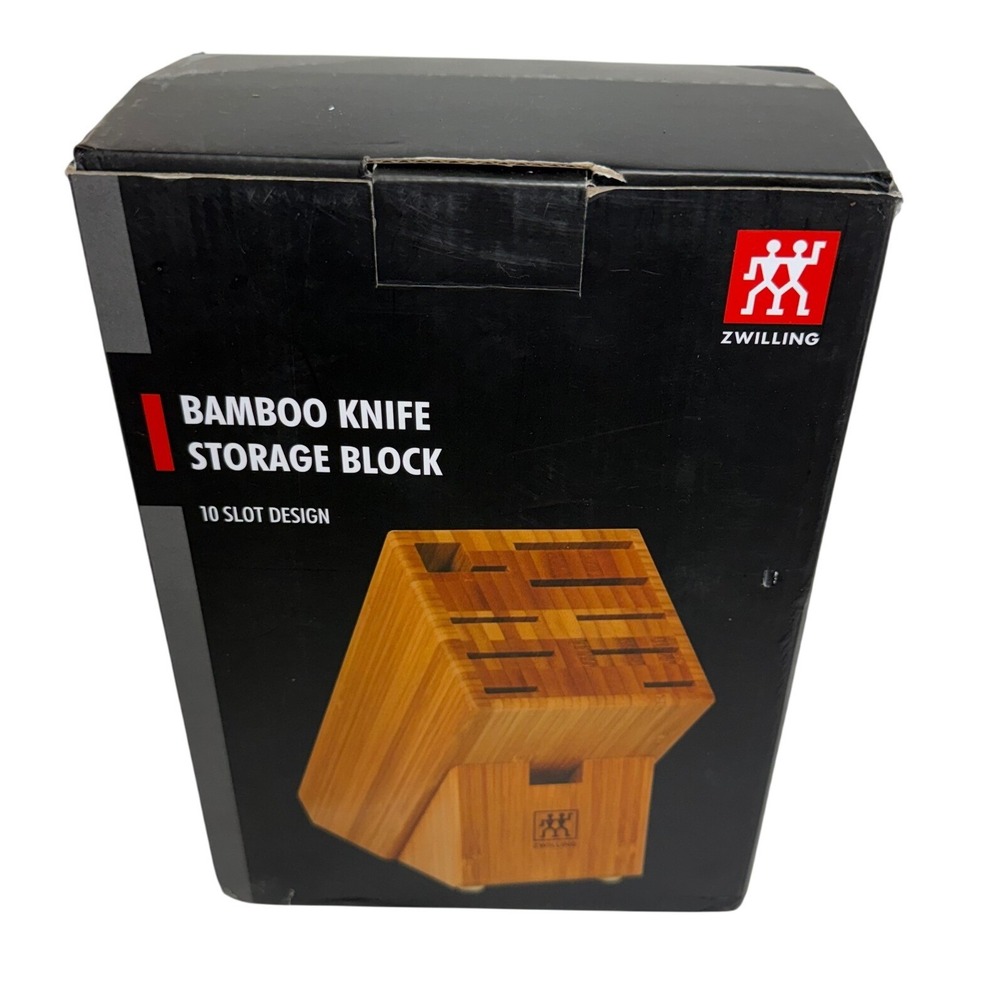 Zwilling Knife Storage Block NIB Bamboo New 10 Slot‎ Kitchen Organizer Wood
